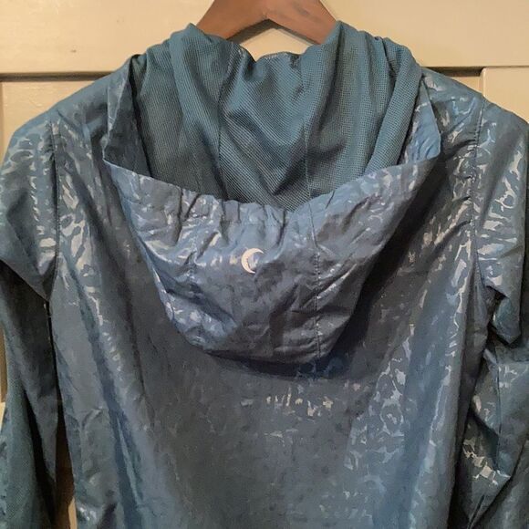 ZYIA Activewear Jade Green Animal Print Bomber Jacket Size XXS - Picture 8 of 9